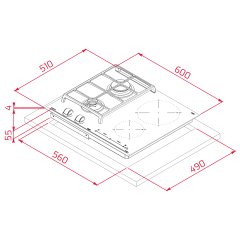 Teka JZC 64322 ABC BK (E4) 60 cm Siyah Camlı İndüksiyonlu + Gazlı Hibrit Ocak