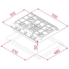 Teka GZC 75330 XB ExactFlame Wok Gözlü Cam Ankastre Ocak