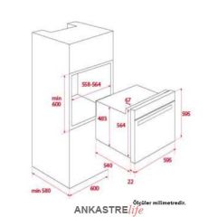 Teka HE 715 BK Siyah Ankastre Fırın