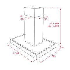 Teka DPL ISLA 1185 Siyah Ada Tipi Davlumbaz (Model 2 ayrı parça olarak satılmaktadır. Diğer parça için: 40483173)