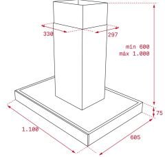 Teka DG3 985 Inox Ada Tipi Davlumbaz