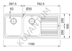 Franke Logica Line LLL 621-116 Sağ Damlalıklı