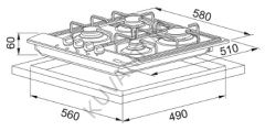Franke FHNL 604 4G XS E Inox Ankastre Ocak