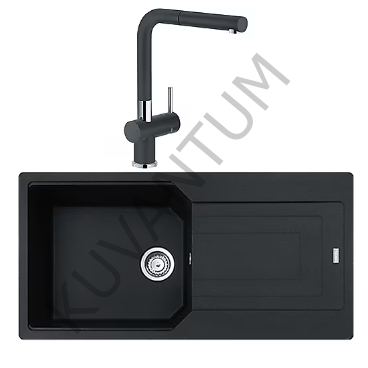 Franke Urban UBG 611-86 Nero (Siyah) + Franke Active Plus Doccia 2.0 Armatür