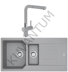 Franke Urban UBG 651-100 Stone Grey (Taş Grisi) + Franke Active Plus Doccia 2.0 Armatür