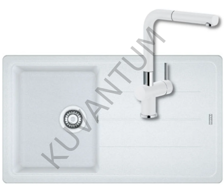 Franke Basis Bfg 611-86 Bianco (Beyaz) Granit Eviye + Franke Active Plus Doccia 2.0