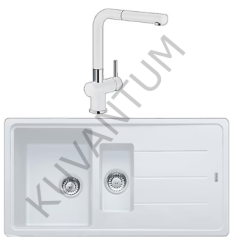 Franke Basis BFG 651 1,5 Gözlü Granit Eviye Bianco (Beyaz) + Franke Active Plus Doccia Armatür