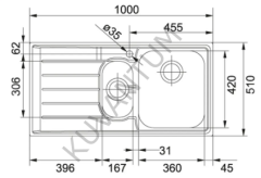 Franke Neptun NEX 651 1,5 Gözlü Sol Damlalıklı Inox Evye + Active Plus Doccia Krom Armatür Seti