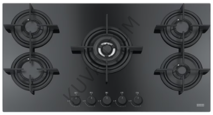 Franke FHCR 905 4G TC HE BK C Crystal Line Wok Gözlü Siyah Cam Ankastre Ocak