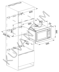 Franke Mikrodalga Fırın FMW 250 CR2 G BK Black 25 Litre Siyah Cam Ankastre Mikrodalga