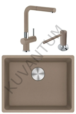 Franke Maris MRG 110-52 Tezgah Altı Granit Eviye + Active Plus Doccia Spiralli Armatür Oyster