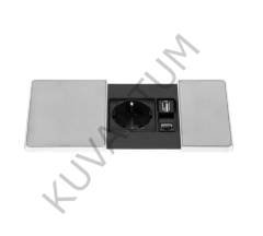 Hafele V-PAD Priz Soket/1USB/1RJ45 Paslanmaz Çelik