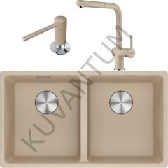 MARIS MRG 120-35-35 AVENA GRANİT EVİYE + ACTIVE PLUS ARMATÜR + SIVI SABUNLUK