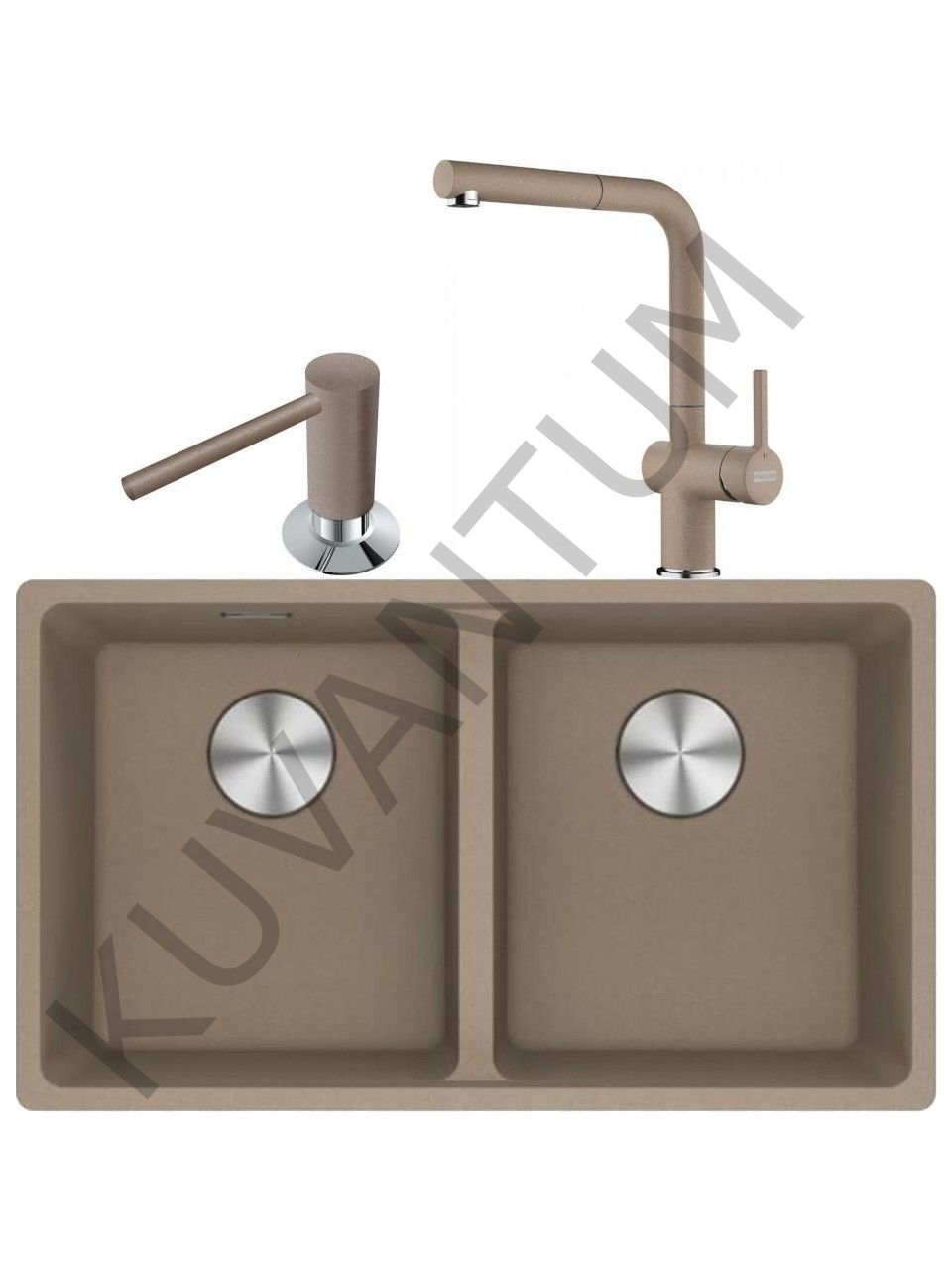 MARIS MRG 120-35-35 OYSTER GRANİT EVİYE + ACTIVE PLUS ARMATÜR + SIVI SABUNLUK