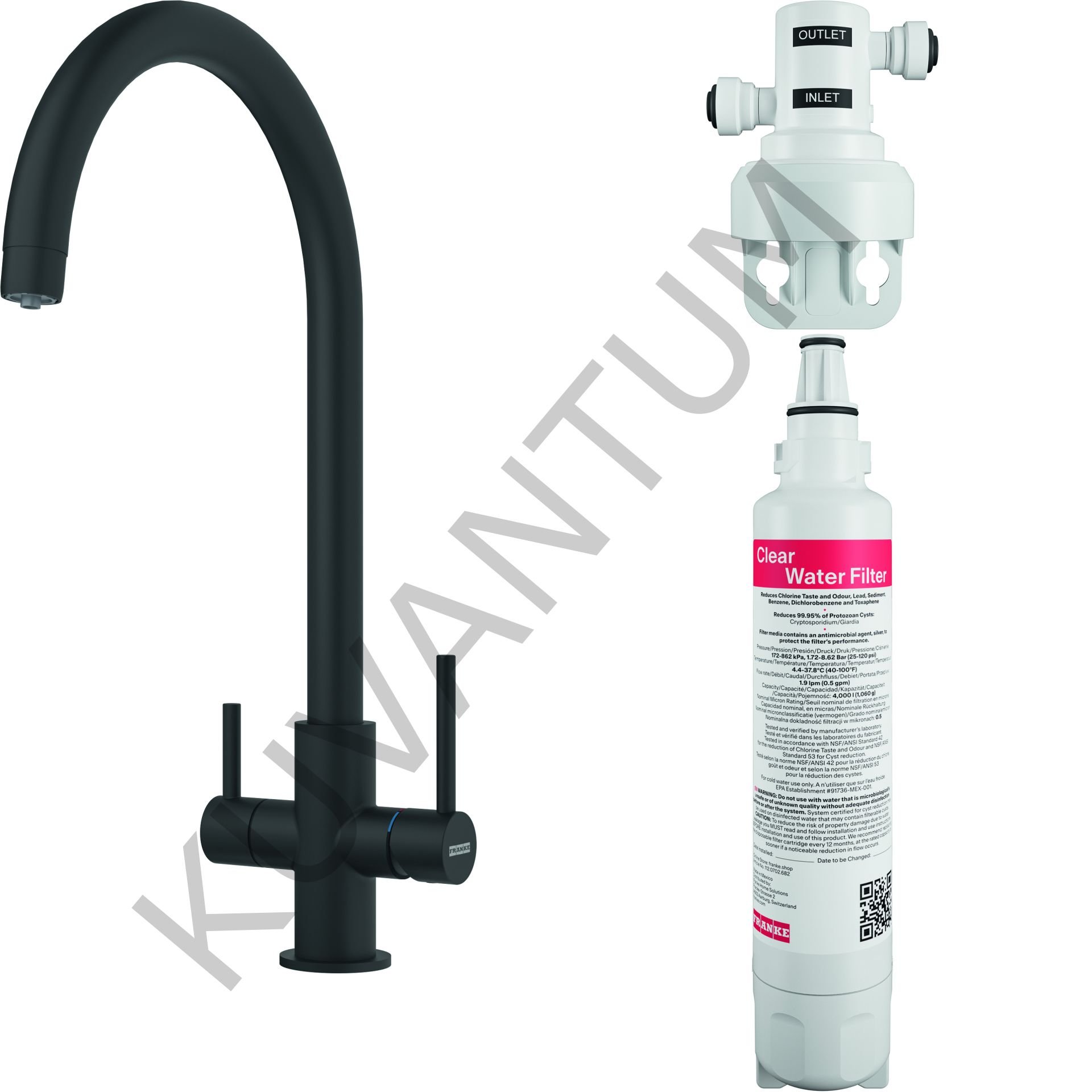 Franke Lina Clear Water Matt Black