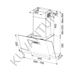 Franke Faber  Grexia GRES DG 60 cm  Siyah/Dark Grey Porselen  Duvar Tipi Davlumbaz