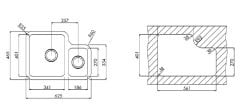 STAGE BE 1 ½ B 625 Paslanmaz Çelik Eviye