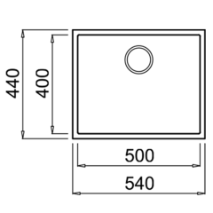 SQUARE 50.40 TG BLACK Tezgahaltı Tegranite Eviye