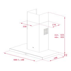 Teka PERFECT A4 DLH 985 T Siyah Duvar Tipi Davlumbaz