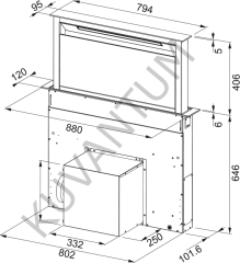 Franke Downdraft  FDW 908 IB XS Black Glass/Inox Davlumbaz