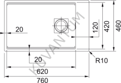 Franke Kubus 2  KNG 110-62 Slate Grey