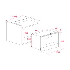 Teka ML 8220 BIS L WH 22 lt Beyaz Ankastre Mikrodalga Fırın