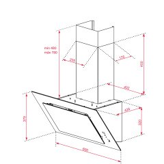 Teka DVT 68660 TBS BK Siyah Duvar Tipi Davlumbaz