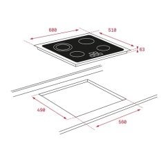Teka TZ 6415 Vitroseramik Elektrikli Siyah Ankastre Ocak