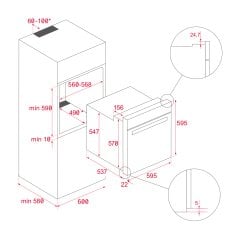 Teka AirFry HLB 8416 BK Siyah Ankastre Fırın