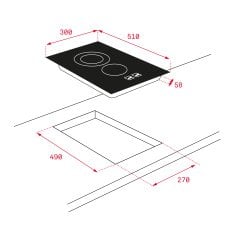 Teka TBC 32010 TTC BK Siyah Seramik Elektrikli Domino Ocak