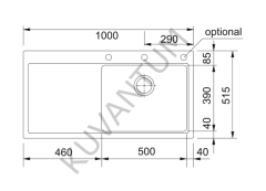 FRANKE Mythos MTG 611-100 SOL Damlalıklı  Slate Grey Granit Evye