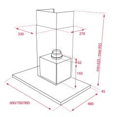 Teka DSJ 950 Ultra Slim Inox Duvar Tipi Davlumbaz