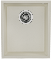 SQUARE 34.40 TG BRIGHT CREAM Tek Hazneli Tezgahaltı Tegranite Eviye