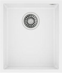SQUARE 34.40 TG ARTIC WHITE Tek Hazneli Tezgahaltı Tegranite Eviye