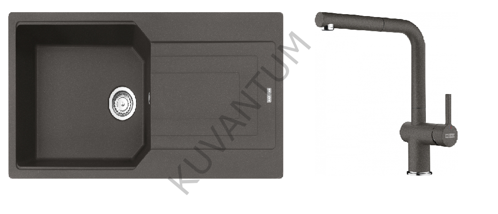 Franke Urban UBG 611-100 Slate Grey + Franke Active Plus Doccia 2.0 Armatür